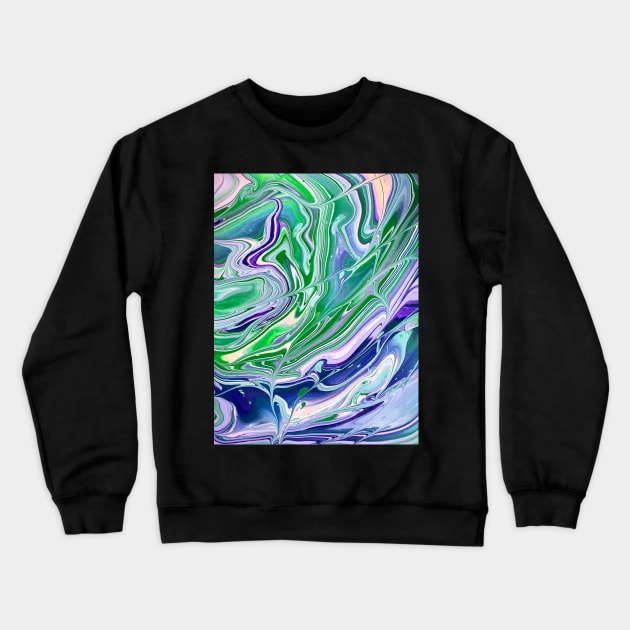 Peacock Feather - Abstract Acrylic Pour - Variant 2 Crewneck Sweatshirt by dnacademic